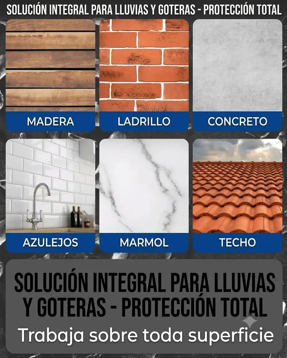 🚨 Sellador Impermeable Antigoteras con Brocha 300g | Repara Filtraciones al Instante