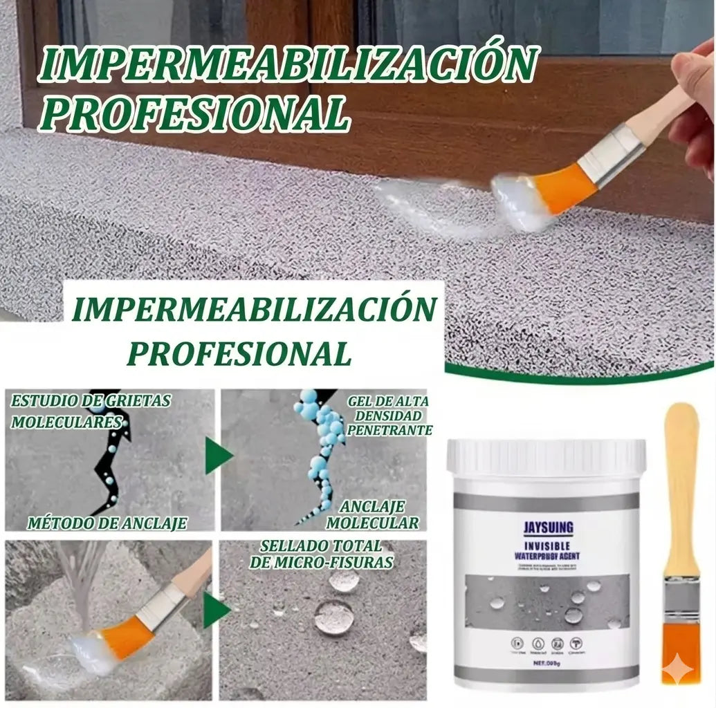 Sellador Invisible Pro + Brocha de Regalo (500g): ¡Dile adiós a las goteras! 🌧️🚫