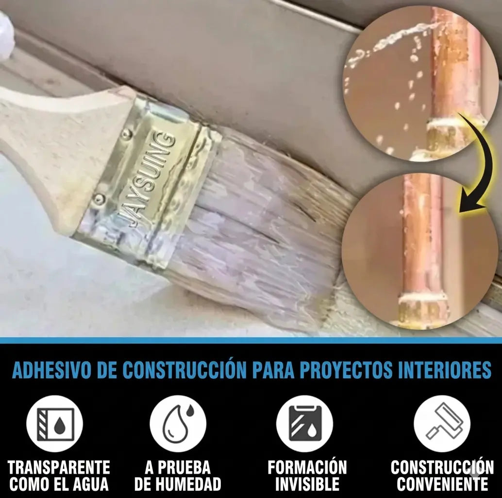 Sellador Invisible Pro + Brocha de Regalo (500g): ¡Dile adiós a las goteras! 🌧️🚫
